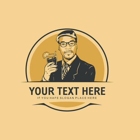 Coctail Man Retro Cap Juiceのイラスト素材