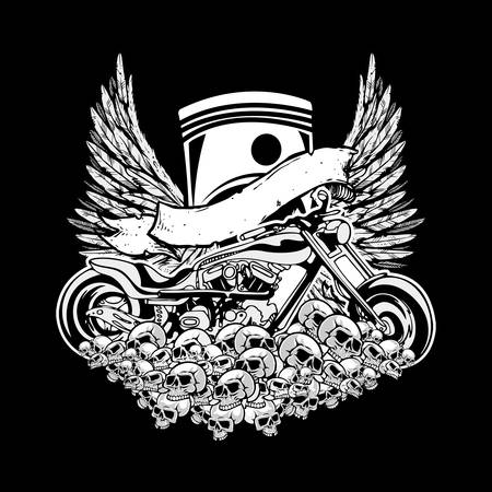 Skull Rider Motorcycle Gost illustrationのイラスト素材
