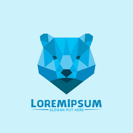 Polar Bears Head Polygonal logoのイラスト素材