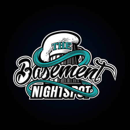 basement Bar Beer cafe Logoのイラスト素材