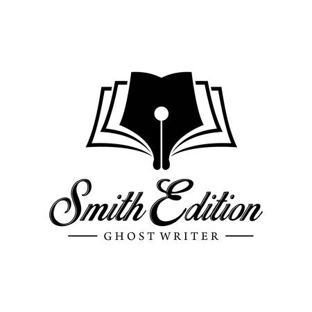 Book pen writer Author logoのイラスト素材