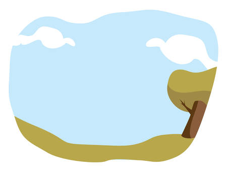 field yard sky backround Cartoonのイラスト素材