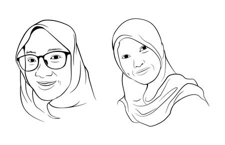 Hijab muslim illustration Lineのイラスト素材