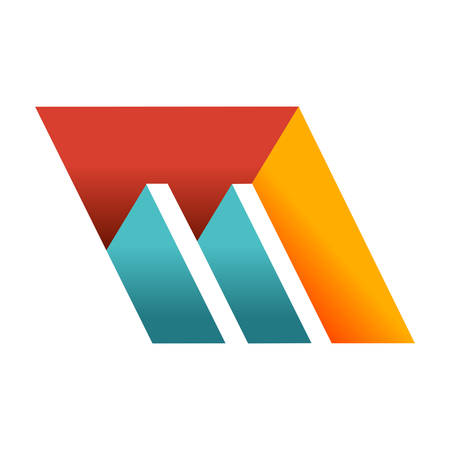 m Letter Font Modern symbolのイラスト素材