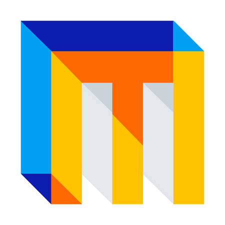 m Letter Font Modern symbolのイラスト素材