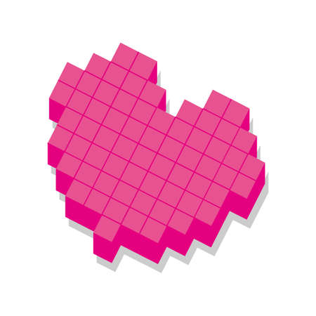 Love Heart 8bit Polygon Geometricのイラスト素材