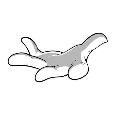 reaching hand front gesture Cartoonのイラスト素材