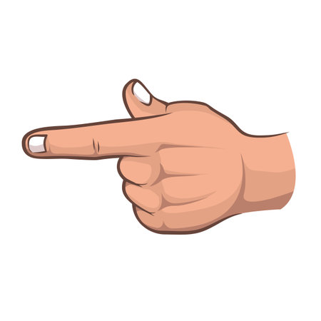 Side Pointing pekande hand Gestureのイラスト素材