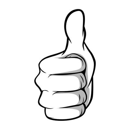 Thumb Up Ok hand gesture cartoonのイラスト素材