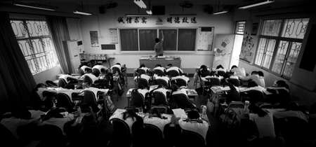 Student resting in the classroomのeditorial素材