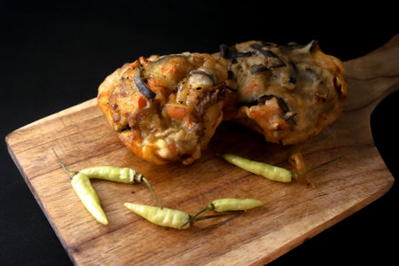 Bakwan Sayur: Indonesian traditional vegetables fritters with green chilies