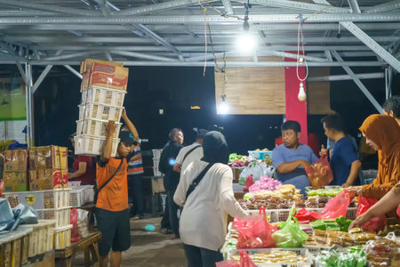 November 24, 2023. Surabaya, Indonesia. Pasar Kue Subuh or Marketplace for snacks sold in the dawn...