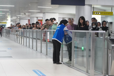April 11, 2024. Jakarta, Indonesia. The atmosphere inside the Bundaran HI MRT Station the day after...