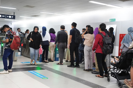 April 11, 2024. Jakarta, Indonesia. The atmosphere inside the Bundaran HI MRT Station the day after...
