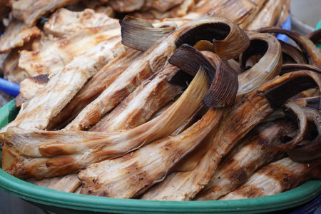Smoked fish for sale at the market in Surabaya, Indonesia, Asia.