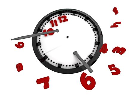 Clock on a white background. Isolated object.の写真素材