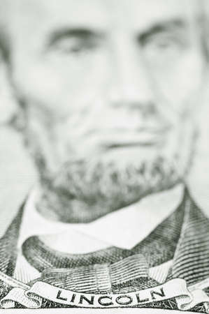 Money, five dollar bill, president lincolnの写真素材