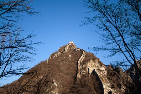Original section of the great wall of China, Jinshanlingの写真素材