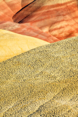The Painted Hills Unit contains colorful geological layers of strata. The Painted Hills are located in John Day Fossil Beds National Monument in Eastern Oregonの写真素材