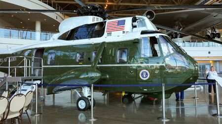 Marine One Presidential Helicopter at the Ronald Reagan Presidential Libraryのeditorial素材