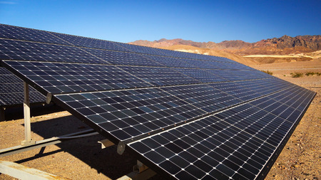 Solar panels soak up the desert sun in Death Valley National Park