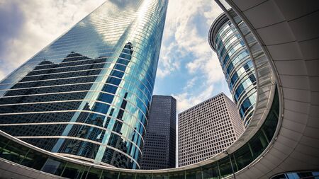 Downtown Houston, Texas skyscrapers against skyのeditorial素材
