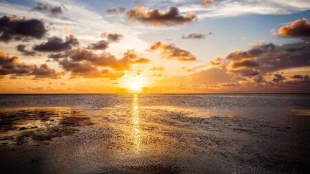 Tropical sunset over the Gulf of Mexico in the Florida Keysの写真素材