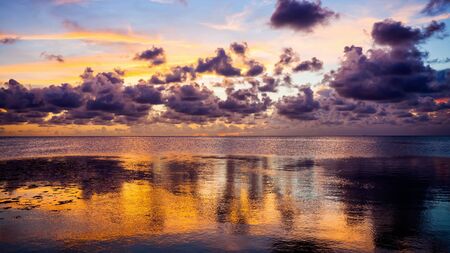 Dramatic sunset over the Gulf of Mexico in the Florida Keysの写真素材