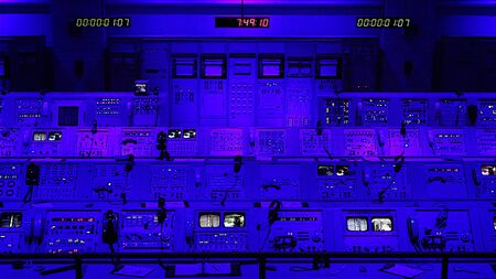 CAPE CANAVERAL, FLORIDA - JUNE 14th: Actual Apollo mission launch control center at the Kennedy Space Center in Cape Canaveral, Florida on June 14th, 2016.のeditorial素材