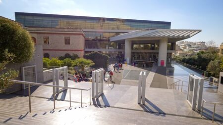 ATHENS, GREECE - April 12th: Tourists visit the Acropolis Museum in Athens on April 12th, 2019.のeditorial素材
