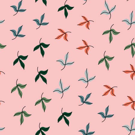 Cute botanical pattern. Seamless background in doodle styleのイラスト素材