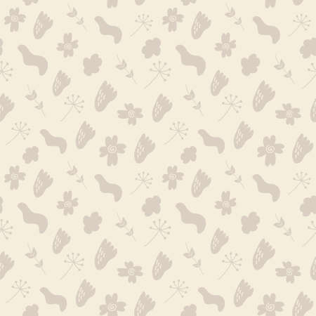 Seamless pattern with abstract shapes. Simple colored doodles.のイラスト素材