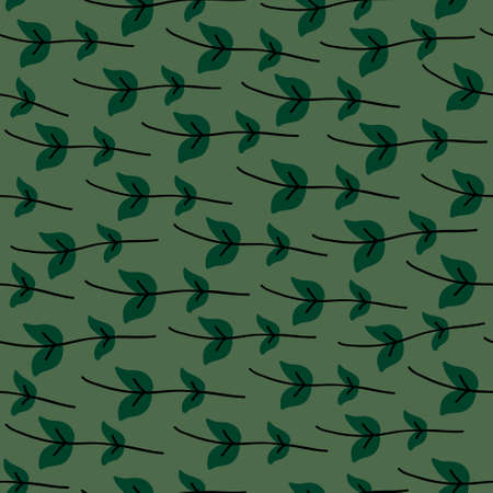 Cute botanical pattern. Seamless background in doodle style.のイラスト素材
