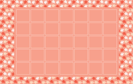 Page template for monthly planning, important dates or notes, .natural freehand lines.のイラスト素材