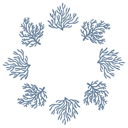 Minimalist round composition, colorful wreath design, .delicate shapesのイラスト素材