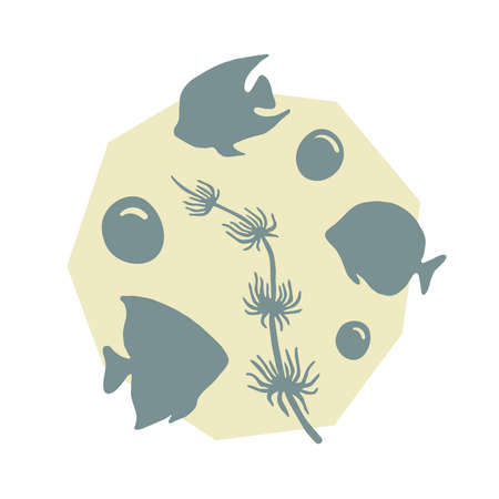 Simple, colored, cute elements, modern poster composition, .biomorphic illustrationのイラスト素材