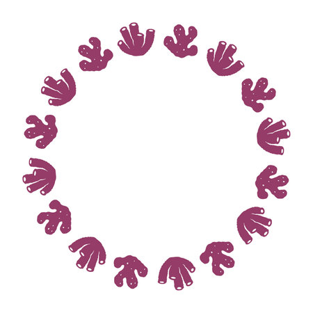 Minimalist round composition, colorful wreath design, .billowy figuresのイラスト素材