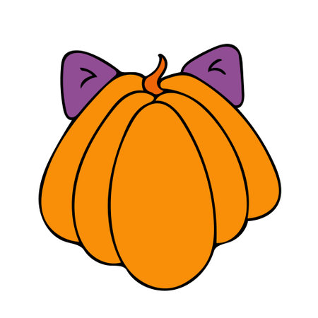 Cute autumn vector illustration, hand drawn pumpkins, isolated on white backgroundのイラスト素材