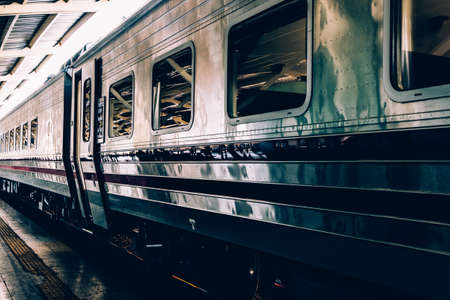 Starting new journey by going explore the world with locla train. Thailand, local train.の写真素材