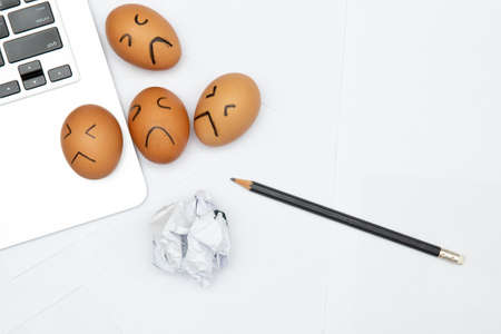 Unhappy employee or demotivated at working place.の写真素材