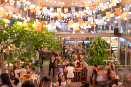 Blur Festival Event Party outdoor with People. Blurred background for product display or montage your products with several concept idea and any occasion.の写真素材