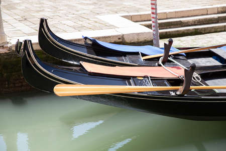 Gondola on canal in Venice. The charm of Italy.の写真素材