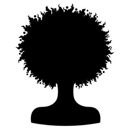 Silhouette of a tree with black hair on a white backgroundのイラスト素材