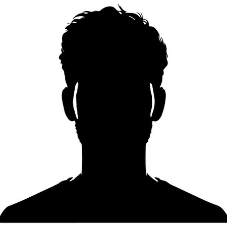 Vector silhouette of a man on a white background. Symbol of man.のイラスト素材