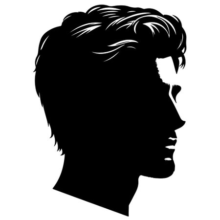 Portrait of a young man with short hair. Vector illustration.のイラスト素材