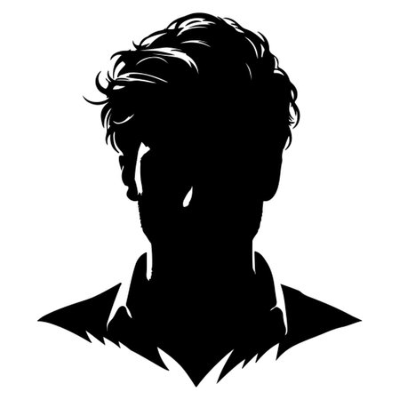 Fashionable young man in black and white vector silhouette illustration.のイラスト素材
