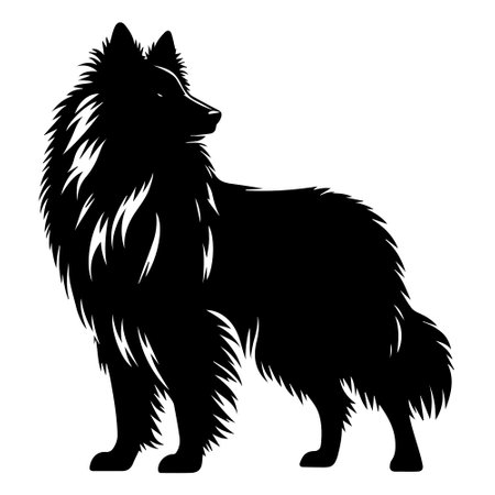 Shetland Sheepdog Silhouette. Vector Illustration.のイラスト素材