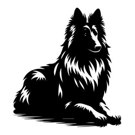 Shepherd dog. Vector image of a shetland dog.のイラスト素材