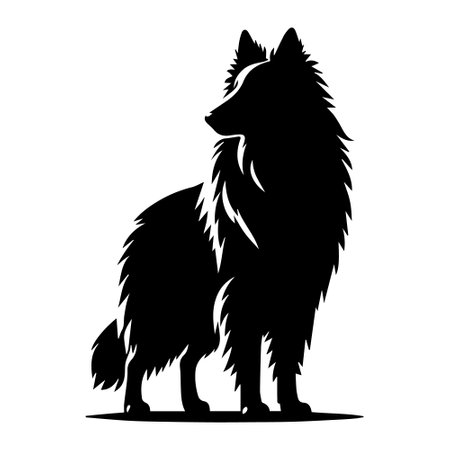 Shetland Sheepdog Silhouette. Vector Illustration.のイラスト素材