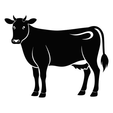 Cow icon. Simple illustration of cow icon for web design isolated on white backgroundのイラスト素材
